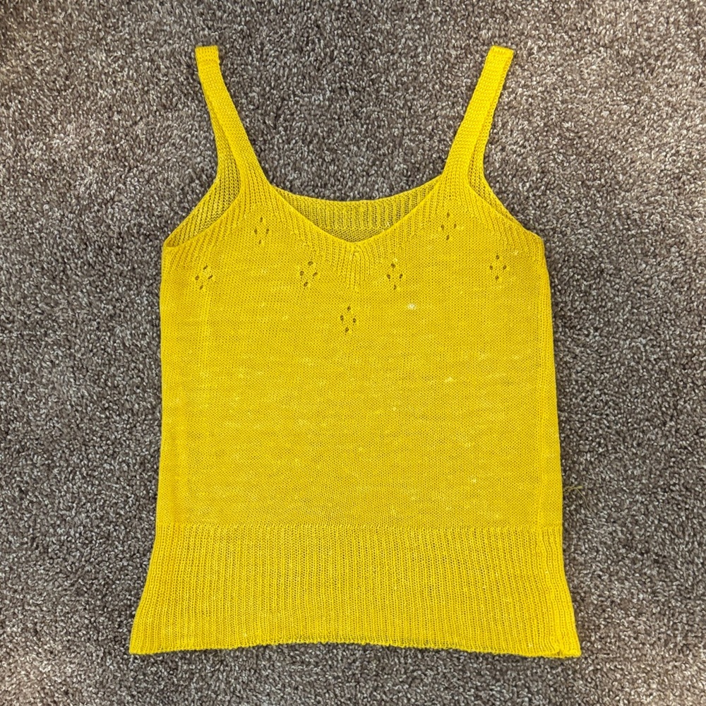 Yellow Knit Women's Tanktop